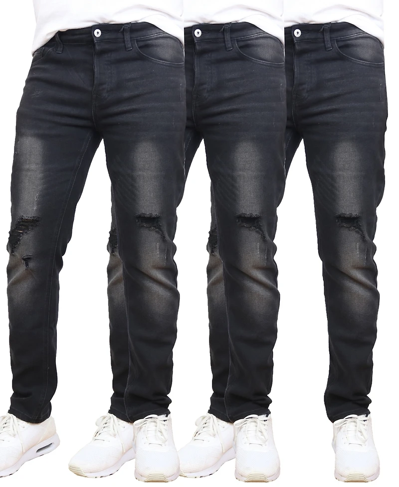 Blue Ice Men's 3-Pack Stretch Ripped Jeans