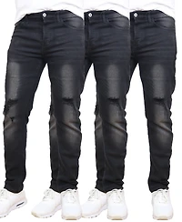 Blue Ice Men's 3-Pack Stretch Ripped Jeans