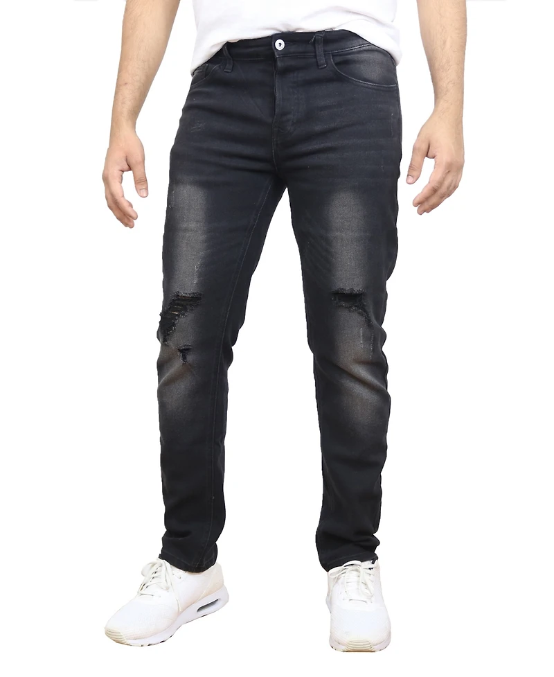 Blue Ice Men's Stretch Ripped Jeans