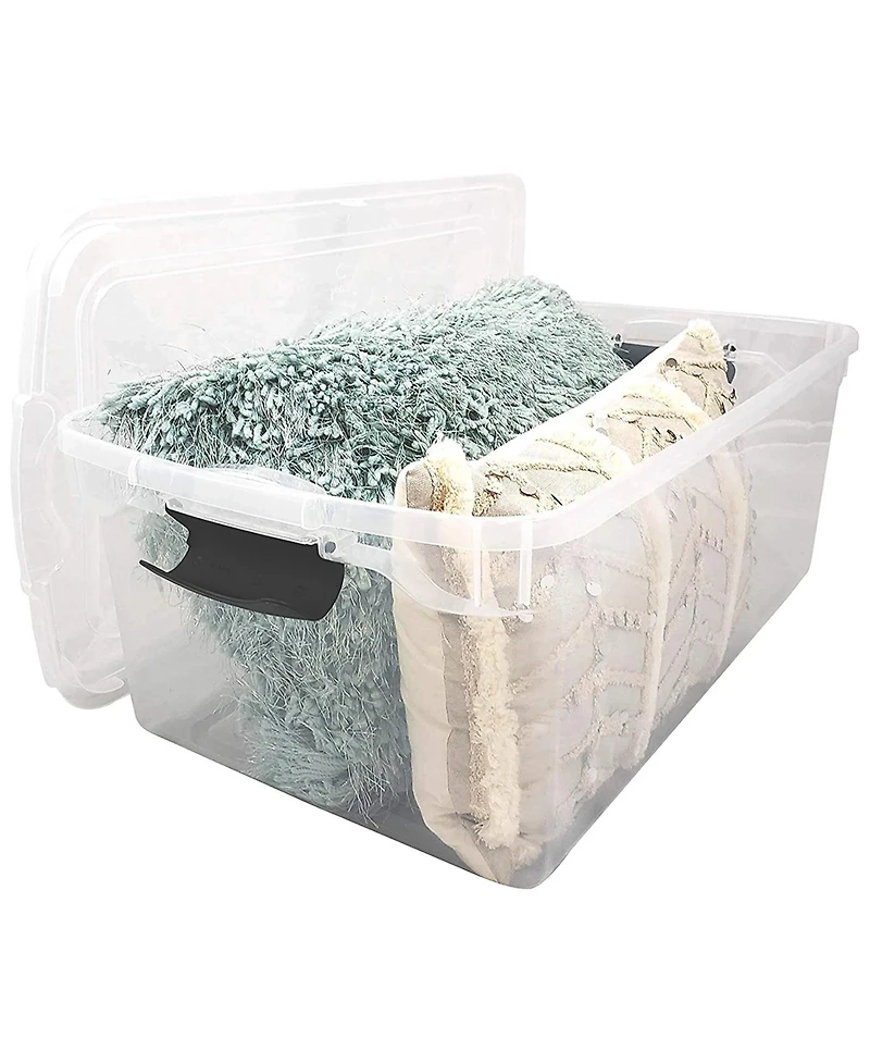 Homz Qt Clear Storage Organizing Container Bin with Latching Lids