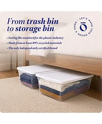 Homz Snaplock 41 Qt Stackable Plastic Storage Container w/Latching Lid (2 Pack