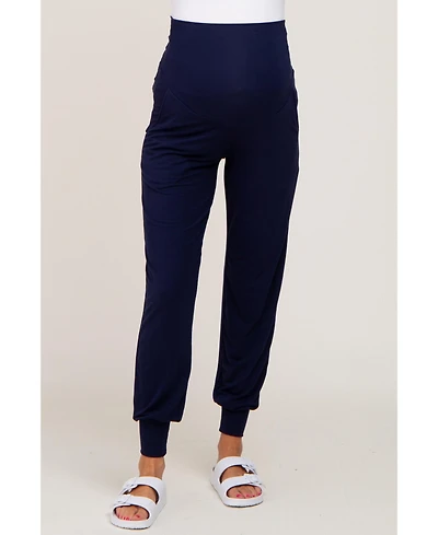 Pinkblush Maternity Navy Blue Band Jogger Pants