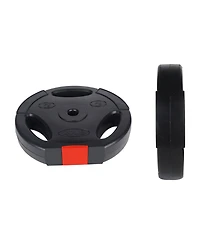 Signature Fitness Standard 20 Pound Coded Olympic Weight Plate, Black (Set of 2)