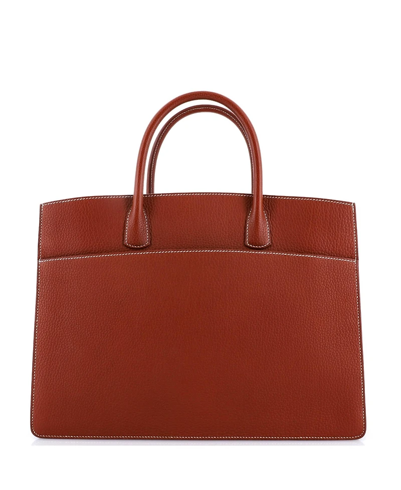 Pre-Owned Hermes 39 White Bus Bag Leather