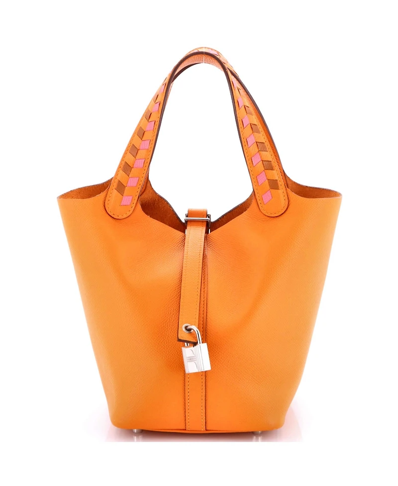 Pre-Owned Hermes Pm Picotin Lock Bag Tressage Epsom