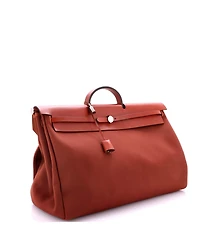 Pre-Owned Hermes 50 Herbag Zip Leather and Toile