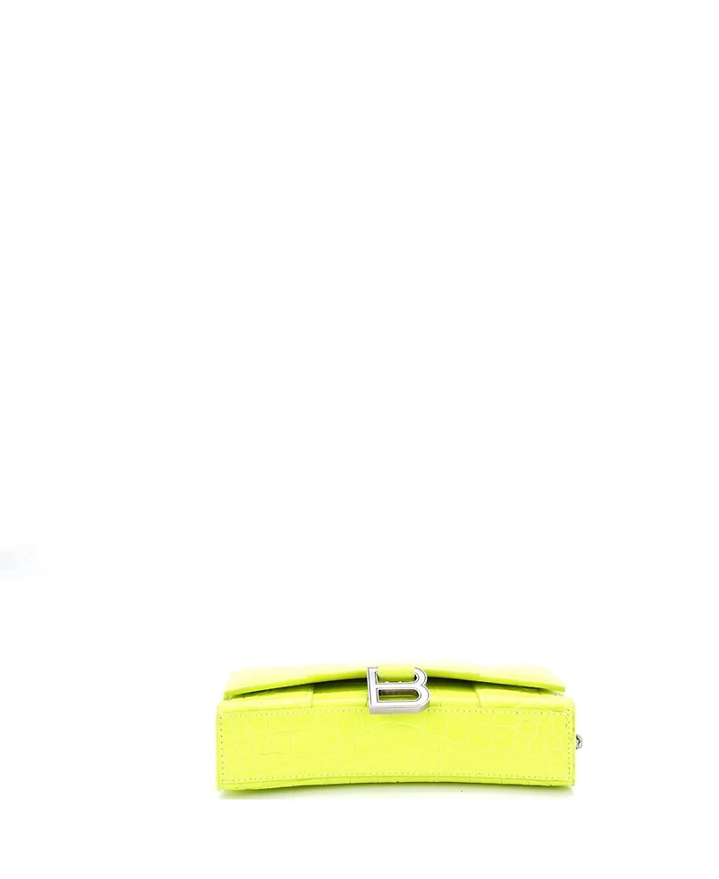 Pre-Owned Balenciaga Hourglass Chain Wallet Embossed Leather