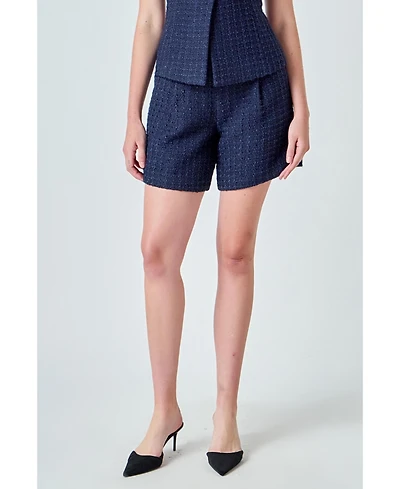 endless rose Women's Tweed Relaxed Long Shorts