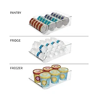 iDesign Water Bottle Organizer for Fridge - Set of 4 - Clear - Made in Usa