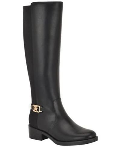 Tommy Hilfiger Womens Imaliz Tall Ornamented Riding Boots Regular Wide Calf