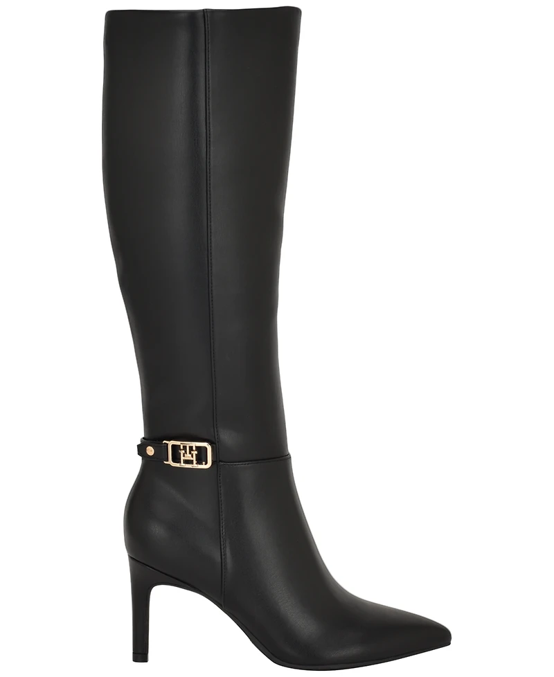Tommy Hilfiger Women's Janyze Side Zip Pointed Toe Dress Boots