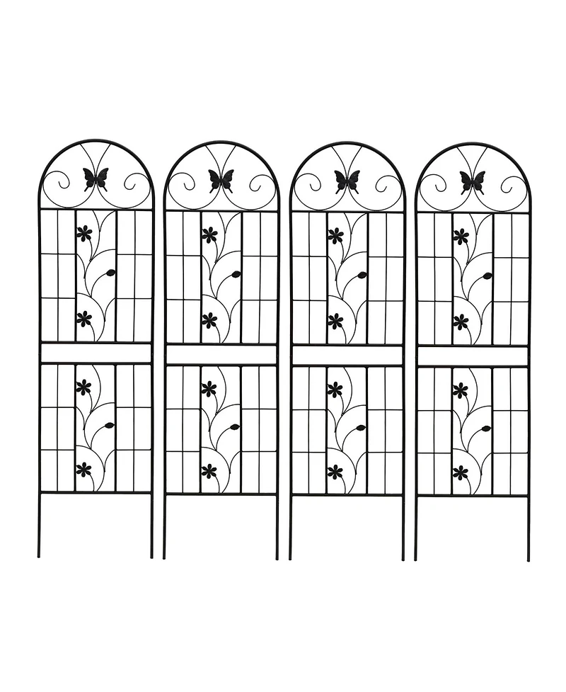 Streamdale Furniture 2 Pack Metal Garden Trellis 71" Rustproof Black