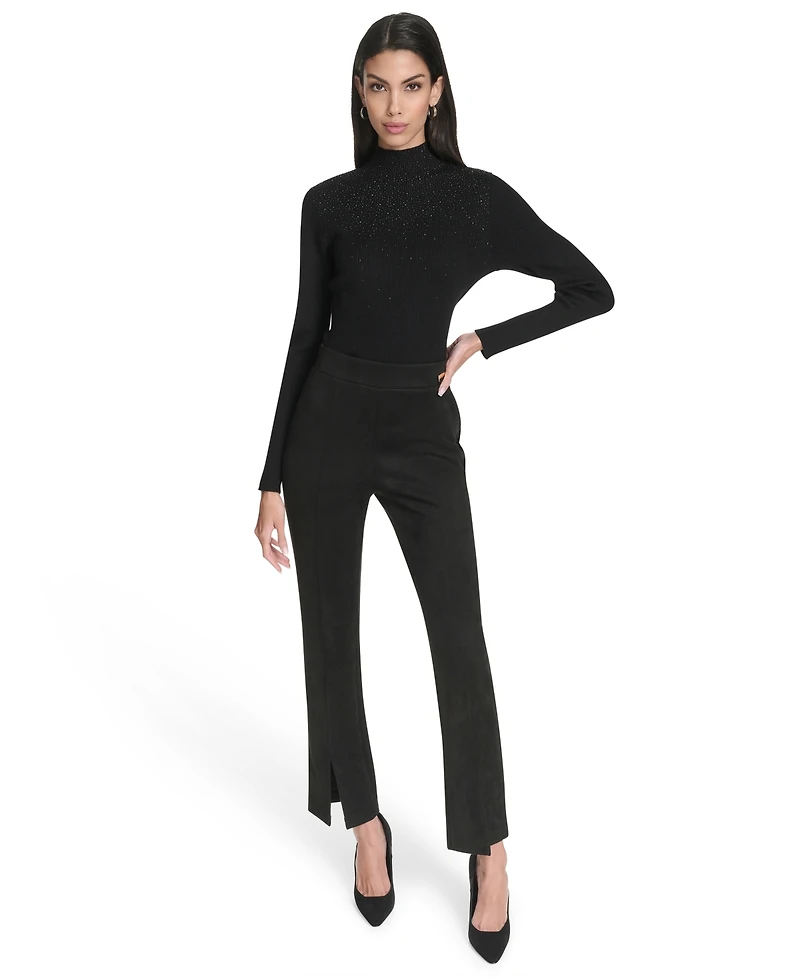 Halston Women's Mid Rise Pleated Trousers