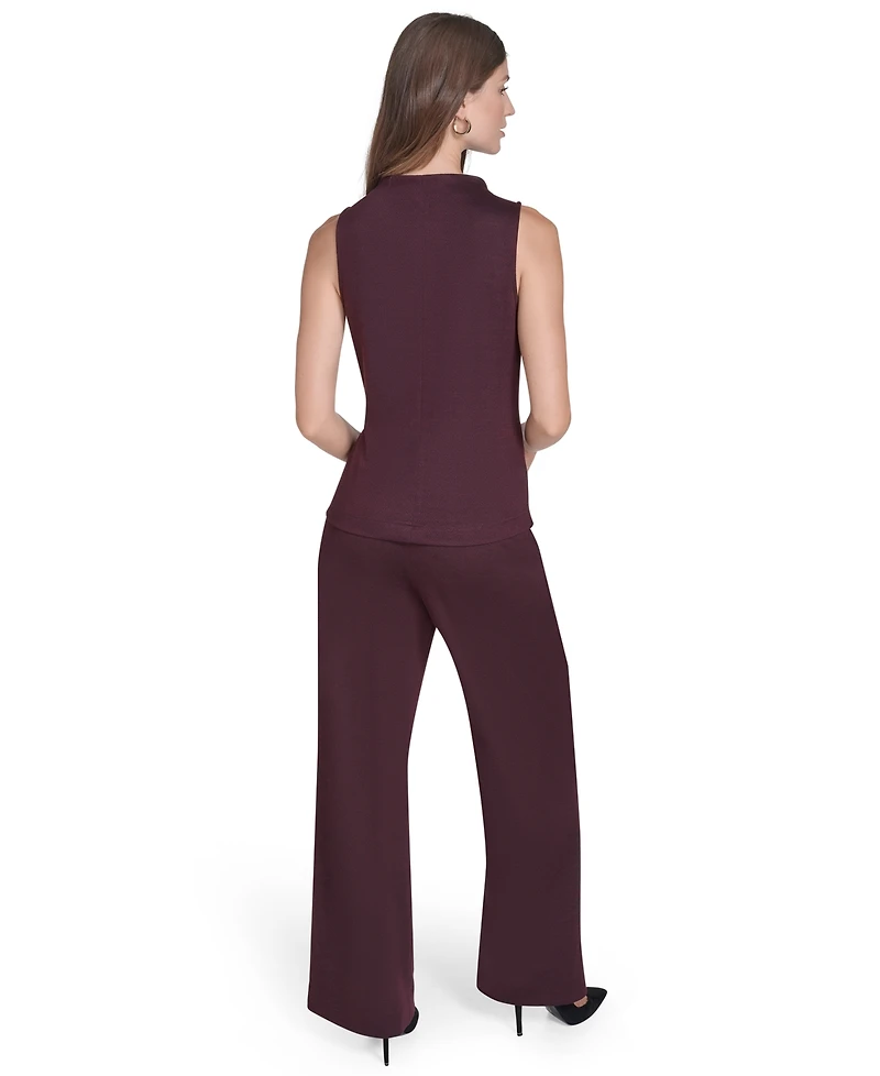 Halston Women's Sleeveless Mock Neck Pull On Top