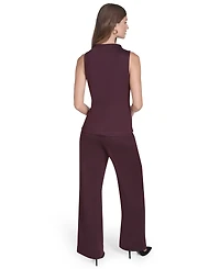 Halston Women's Sleeveless Mock Neck Pull On Top