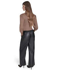 Halston Women's Mid Rise Wide Leg Pants