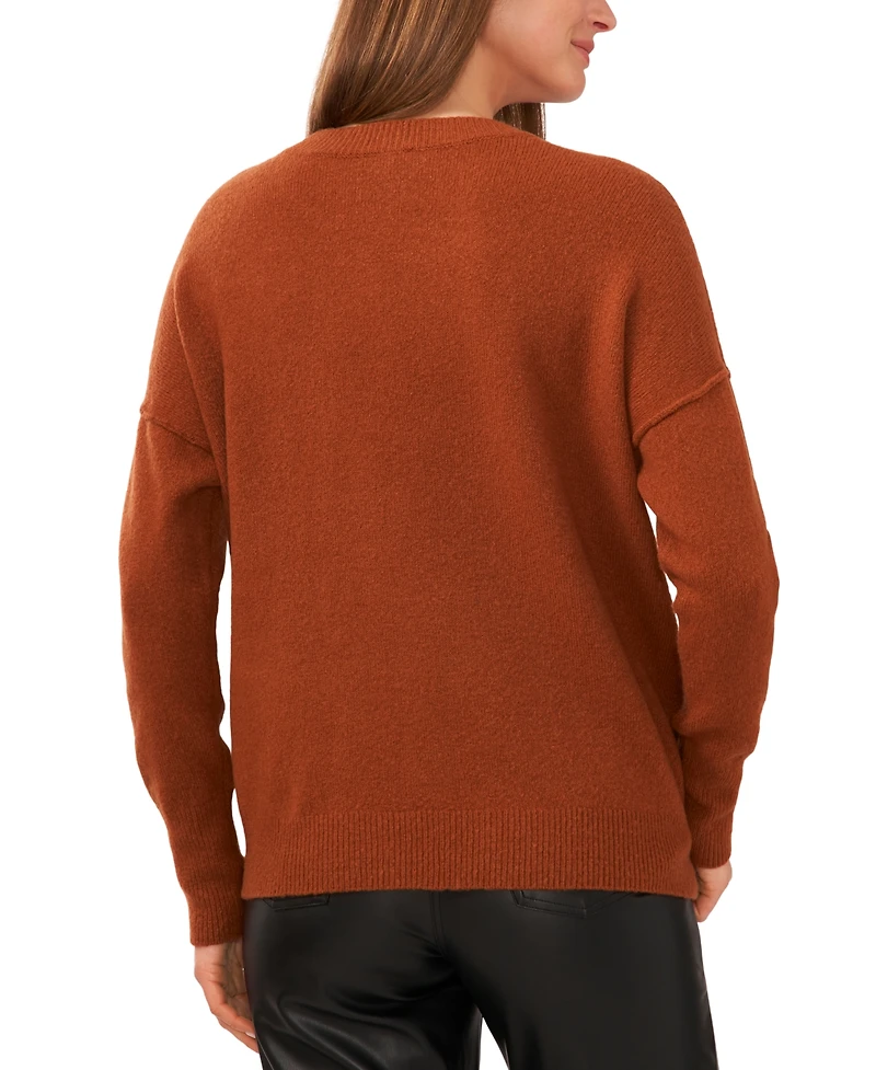 Vince Camuto Women's Cozy Crewneck Long-Sleeve Extend-Shoulder Sweater