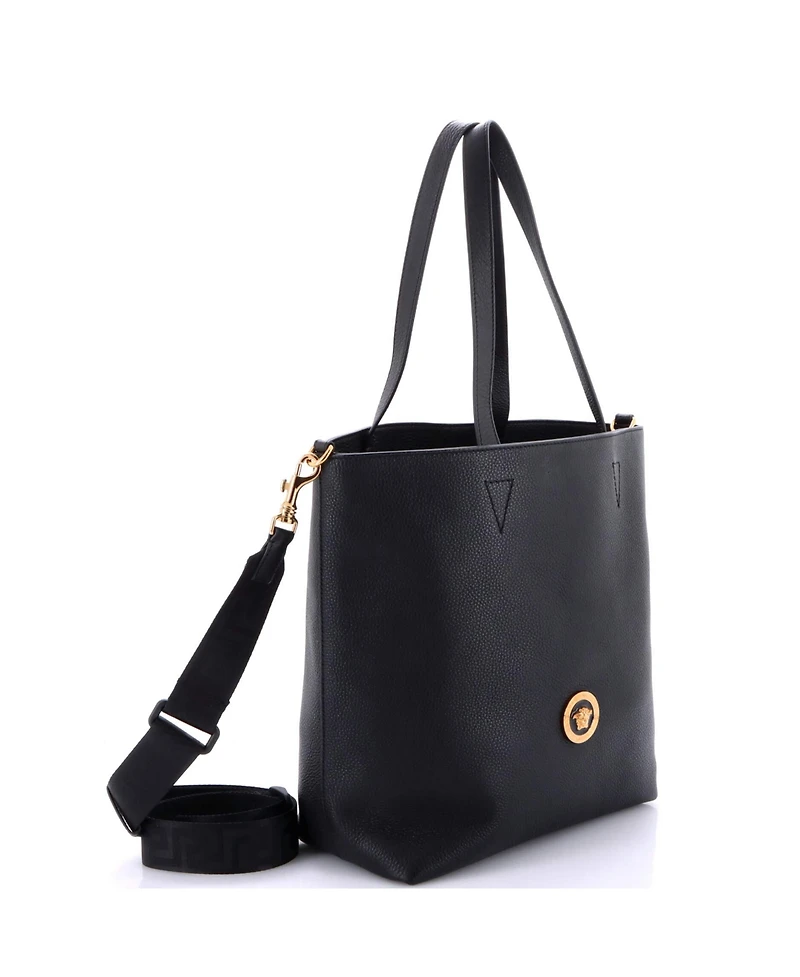 Pre-Owned Versace Tall La Medusa Convertible Shopper Tote Bag Leather Leather