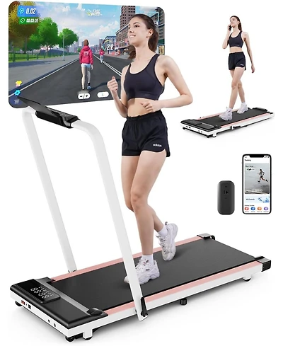 DeerRun 3 in 1 Walking Pad Treadmill, 300 Weight Capacity Foldable Treadmill
