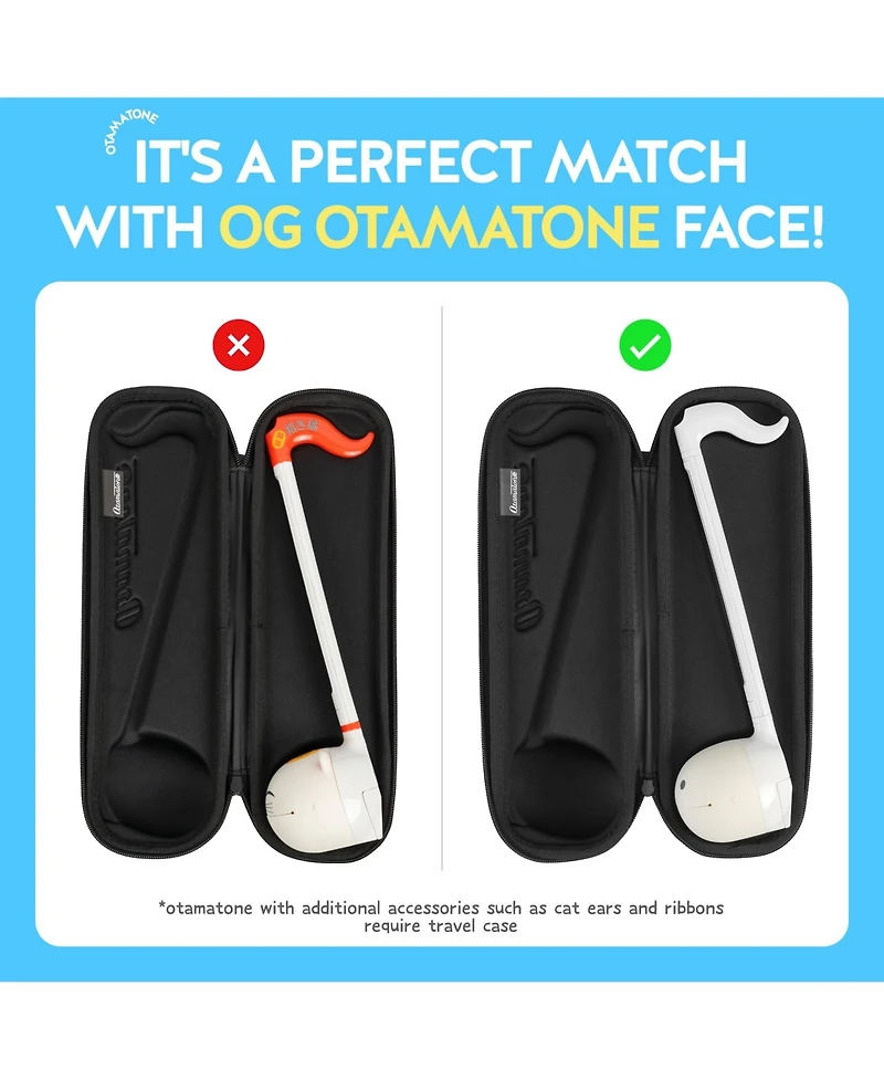 Otamatone Official Case for Deluxe Size 17.25 inch Musical Instrument Toy Synthesizer Hard Shell Cover Smooth Fitted Slim Case