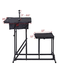 Foldable Shooting Bench with Adjustable Height Table