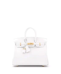 Pre-Owned Hermes Birkin 25 Handbag White Swift with Gold Hardware