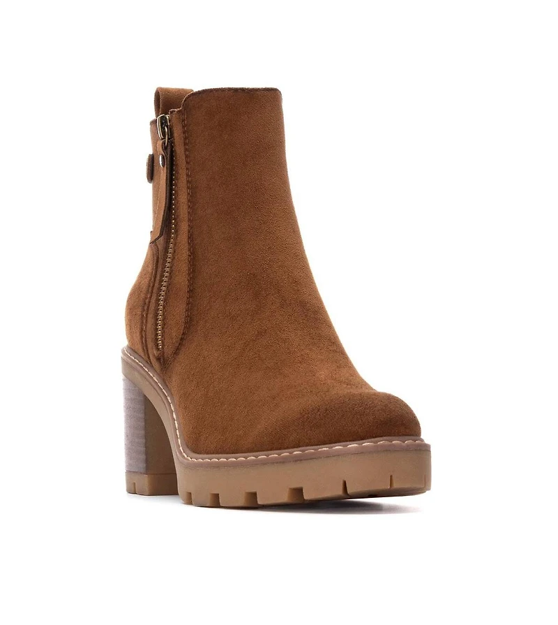 Xti Women's Side Zipper Suede Booties Refresh Collection By Xti