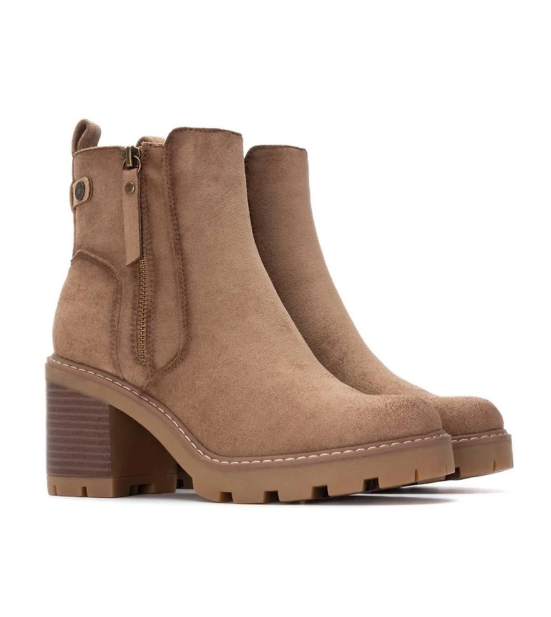 Women's Side Zipper Suede Booties Refresh Collection By Xti