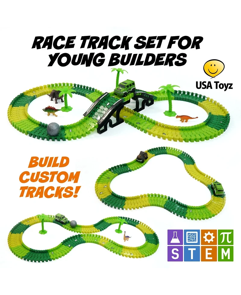 Usa Toyz Dinosaur Race Tracks for Kids- 262pk