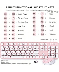 Ergonomic Wireless Keyboard And Mouse Set - 104 Keys Full Size 2.4G Wireless Keyboard Mouse Combo Keycaps Keyboard For Desktop/Laptop