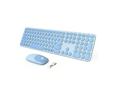 Wireless Keyboard And Mouse Combo - Usb & Type C 2-In-1 Receiver, Full Size Wireless Keyboard Mouse Combo, Compatible with Laptop, Desktop, Pc