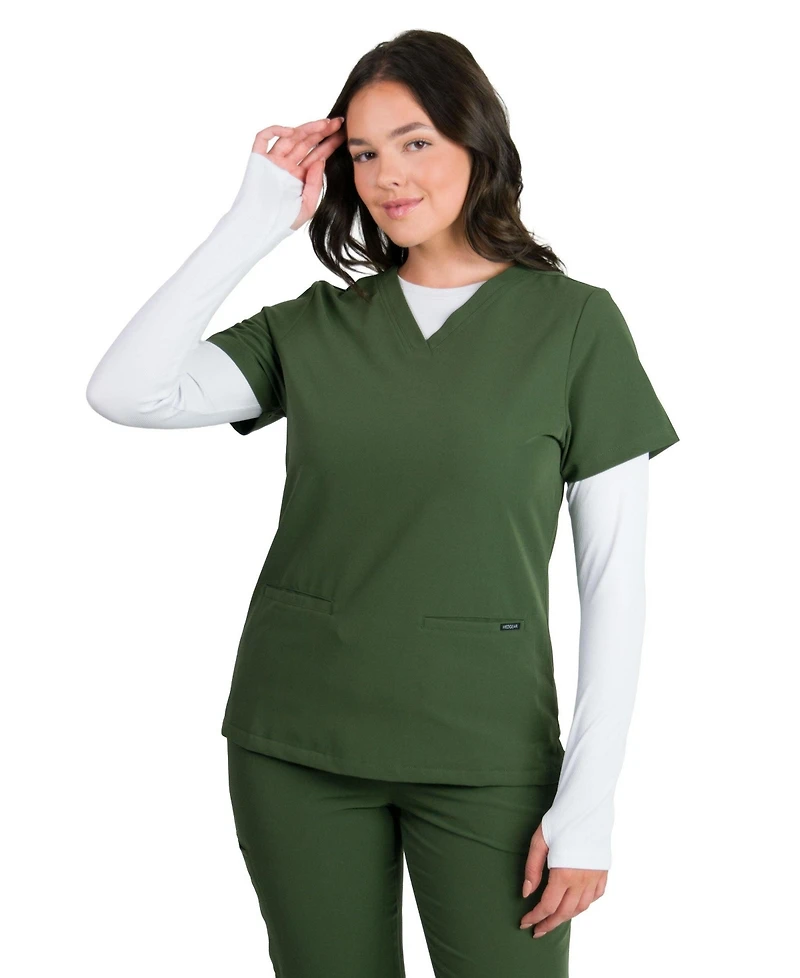 Medgear Sofia Women's Slim Scrubs Top with 3 Pockets