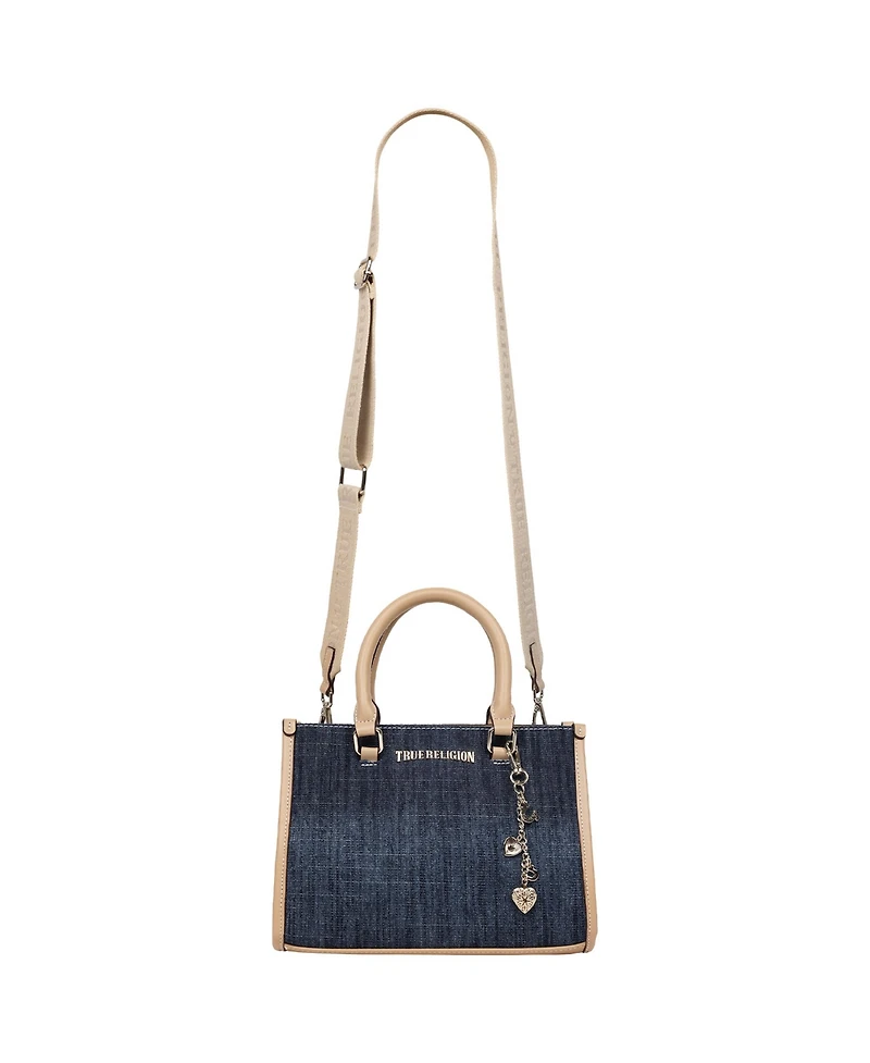 Horseshoe Dangle Colored Denim Tote