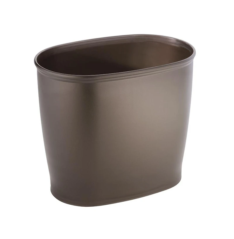 iDesign Small Oval Plastic Bathroom Trash Can, Set of 2