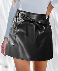 Cupshe Women's Velvet Rope Black Mini Skirt