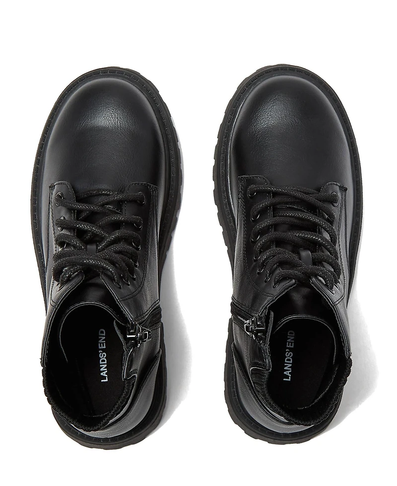 Lands' End Girls Zip Up Lugged Boots
