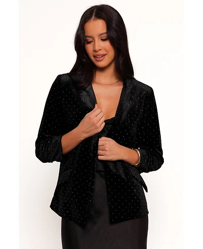 Petal and Pup Women's Inka All Over Rhinestone Velvet Blazer