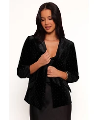 Petal and Pup Women's Inka All Over Rhinestone Velvet Blazer
