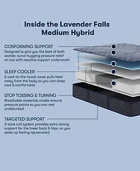 Serta Perfect Sleeper Lavender Falls 12" Medium Hybrid Tight Top Mattress Set, California King