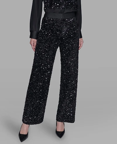 Karl Lagerfeld Paris Women's Sequin Detail Pants