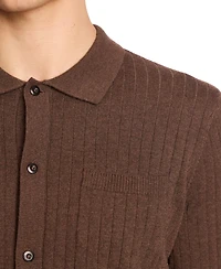 Paisley & Gray Men's Long Sleeve Full Placket Polo Sweater
