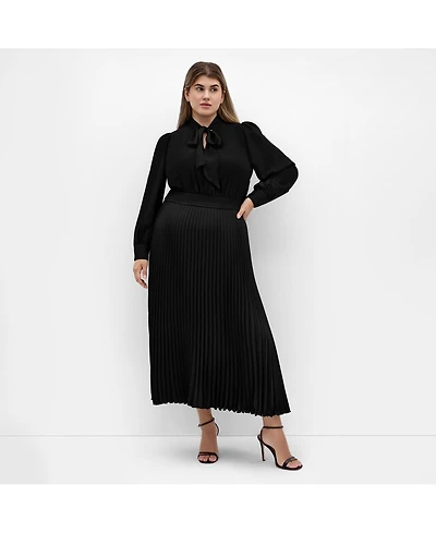 City Chic Women's Marily Pleat Midi Dress