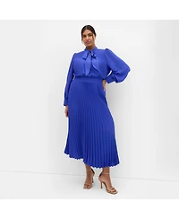 City Chic Women's Marily Pleat Midi Dress