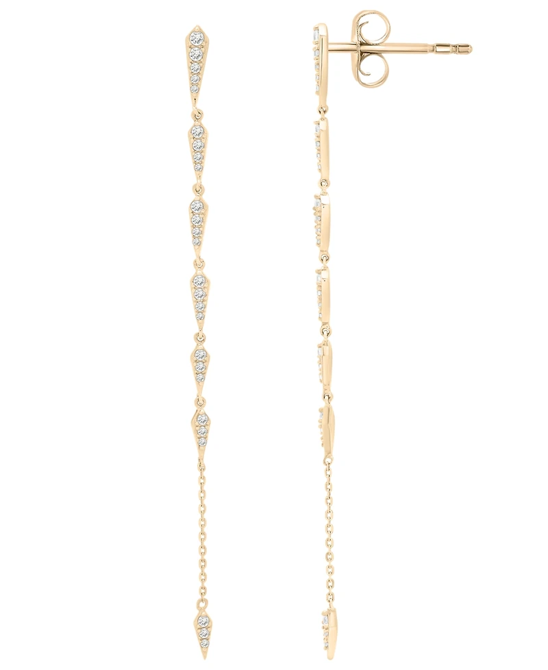 Wrapped Diamond Drop Earrings (1/3 ct. t.w.) in 10K Yellow Gold