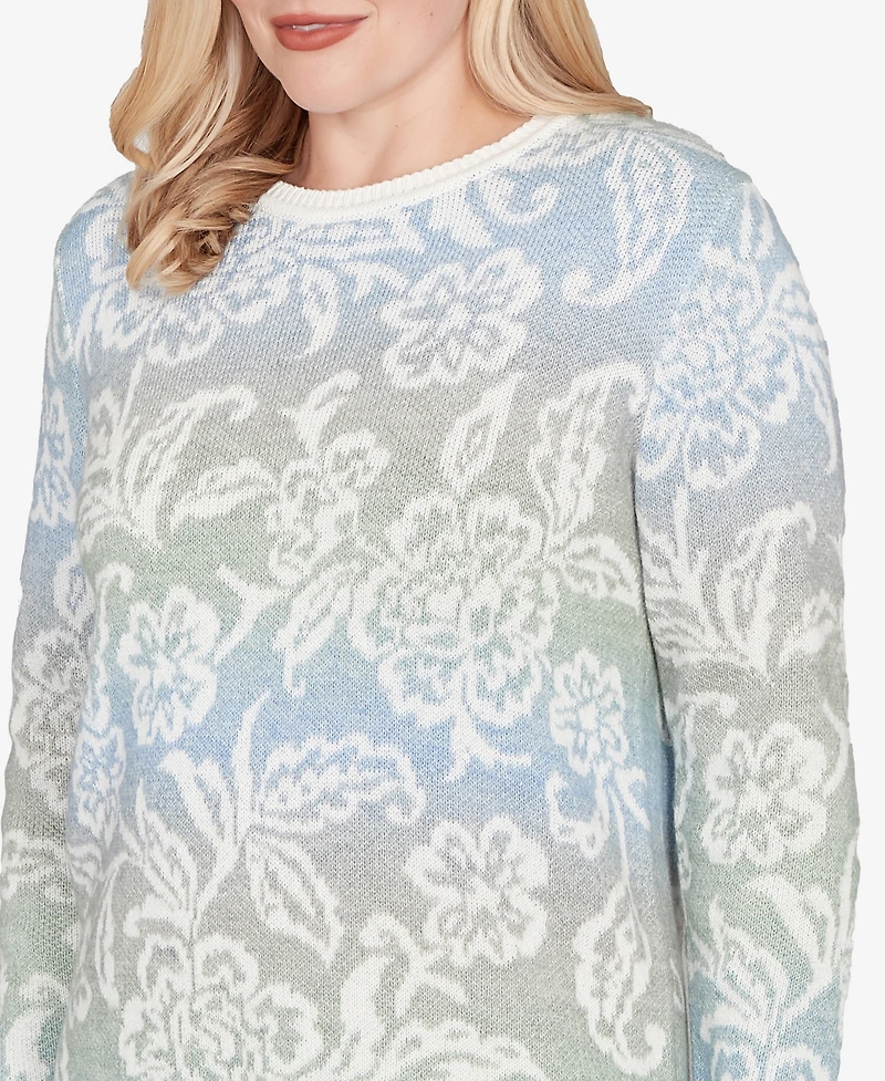 Alfred Dunner Stockbridge Soft Paisley Ombre Sweater