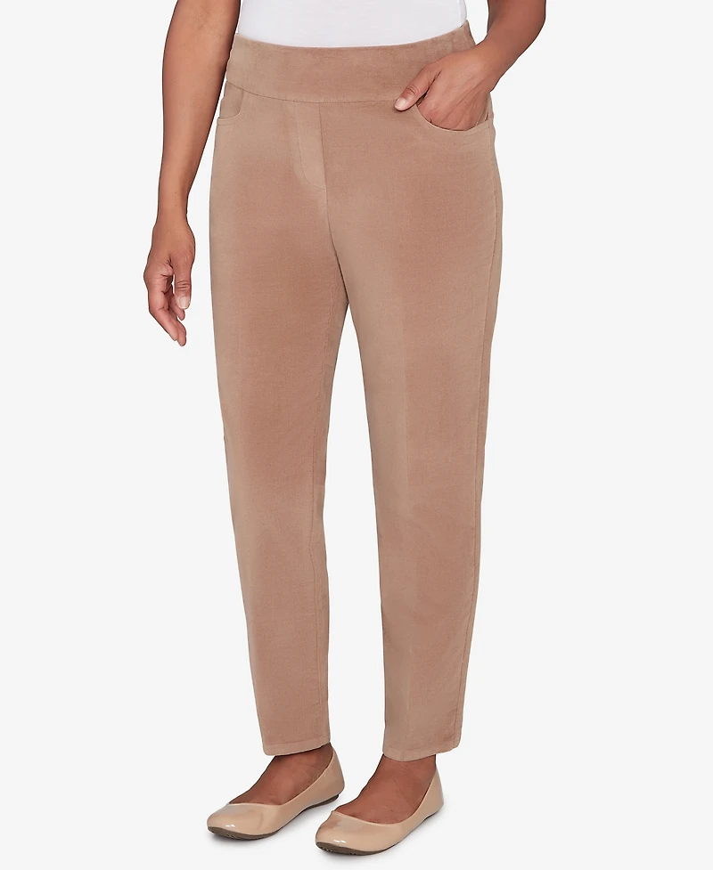 Alfred Dunner Vienna Allure Fit Flat Front Corduroy Average Length Pant