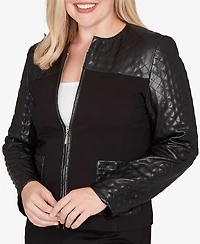 Alfred Dunner Barcelona Zip Front Stretch Ponte Jacket