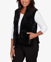 Alfred Dunner Barcelona Plush Fleece Lined Vest Jacket