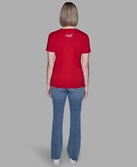 Karl Lagerfeld Paris Women's Crewneck Embellished Icon T-Shirt