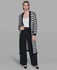 Karl Lagerfeld Paris Women's Duster Long Sleeve Cardigan Sweater